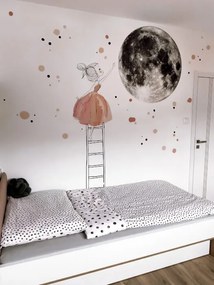 INSPIO Muursticker - Maan en Meisje op de Ladder