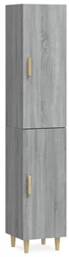 vidaXL Hoge kast 34,5x34x180 cm bewerkt hout grijs sonoma eikenkleurig