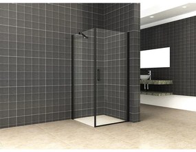Wiesbaden Salone cabine met 1 draaideur 900 x 900 x 2000 x 8 mm nano helder glas/mat zwart 20.3800