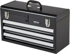VEVOR Gereedschapskist 520x218x304mm, Gereedschapskist met 3 laden, Gereedschapskoffer met EVA-inzetstukken, Ladeslot met kogellagers en poedercoating, Multifunctionele gereedschapsorganizer