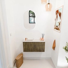Mondiaz Joya DLux 80cm toiletmeubel dusk met wastafel faye links 1 kraangat meli