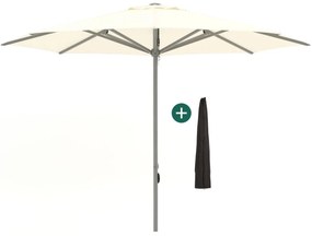 Parasol Shadowline Cuba | Inclusief hoes | Rond | 400cm | Met katrol | Wit | Kees Smit Tuinmeubelen