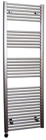 Sanicare elektrische design radiator 60x172cm inox-look met thermostaat links zwart