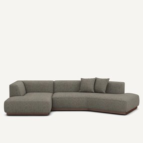 Bank met open linkerhoek in tweed, JACOPO