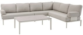 Hong Kong hoek loungeset 4 delig aluminium latte zand