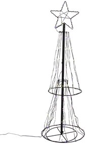 Kerst vloerlamp zwart boom 150cm incl. LED RGB met timer IP44 - Ugoku