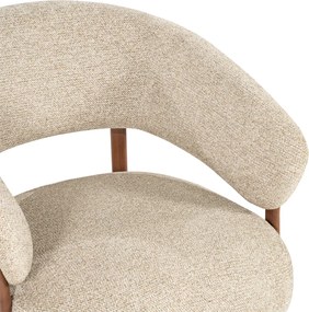 Fauteuil Met Houten Poten Bruin