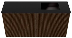 Mondiaz Joya 80cm toiletmeubel walnut met wastafel faye rechts 1 kraangat urban