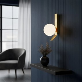 APP1758-1W Wandlamp in geborsteld goud/wit