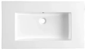 Lambini Designs Pavia wastafel keramiek 80cm zonder kraangat wit glans