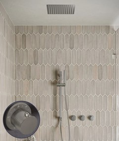 Saniclear Plus Curved inbouw regendouche met inbouw douchekop 30x30cm, glijstang en staafhanddouche RVS