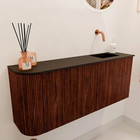 Mondiaz Joya 100cm toiletmeubel ronding links ruby met wastafel faye rechts zonder kraangat urban