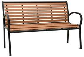 vidaXL Tuinbank 125 cm staal en HKC zwart en bruin