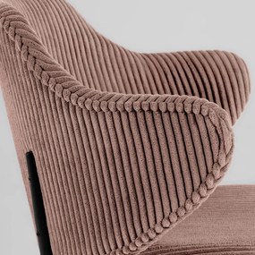 Kave Home Suanne Corduroy Roze Eetkamerstoel