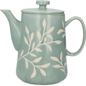 Theepot, steengoed, blauw, takjes, 1 liter