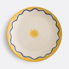 Set van 4 platte borden in aardewerk met motief, Olympe
