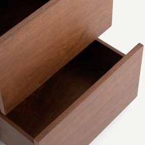 MDF met notenhout gefineerd bureauonderstel met 2 laden, MIKUBE