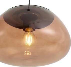 Retro hanglamp bruin met bruin glas - Giselle