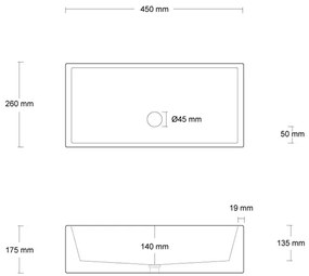 Urbi et Orbi Immissio opbouw wastafel 45x26cm lichtgrijs