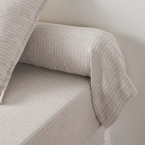 Bolstersloop in gewassen linnen, gestreept, Linot