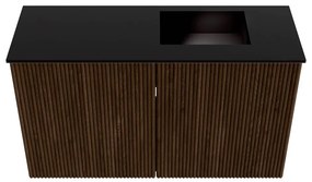 Mondiaz Joya 70cm toiletmeubel walnut met wastafel faye rechts zonder kraangat urban