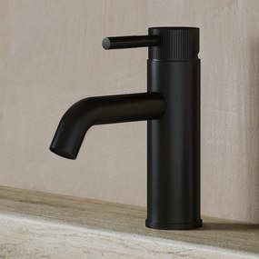 Saniclear Plus Stripes wastafelkraan zwart mat
