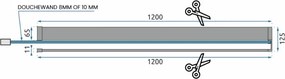 Sanigoods Obby inkortbaar handdoekrek/planchet voor douchewand 120cm chroom