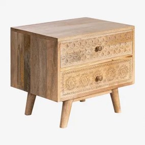 Pack Van 2 Rechthoekige Nachtkastjes 50x40 Cm Van Mangohout Atsana Mangohout - Sklum