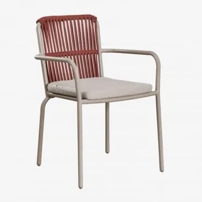 Set Van 2 Stapelbare Tuinstoelen Met Armleuningen Van Aluminium Alberta Terracota - Sklum
