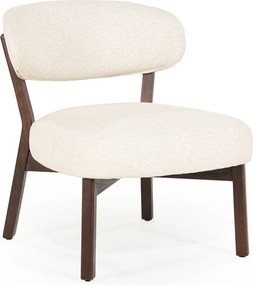 Eleonora Mikky Design Fauteuil Walnoot En Beige Stof