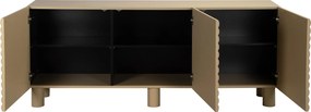 Dressoir Met Grote Ribbels Zandkleur 180 Cm - 180x40x75cm.