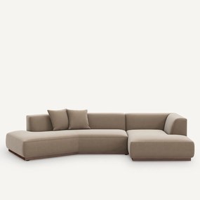 Rechter open hoekbank in fluweel, Jacopo