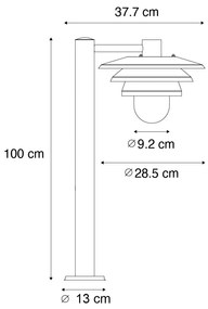 Design buiten paaltje zwart 100 cm IP44 - Morty Design E27 IP44 Buitenverlichting