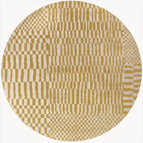 Rond jacquard in- & outdoor vloerkleed Berber, wasbaar