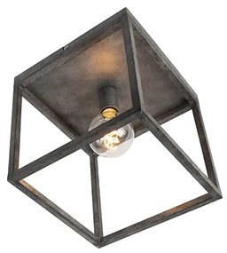 Moderne plafondlamp antiek zilver - Big Cage Modern E27 kubus / vierkant Binnenverlichting Lamp