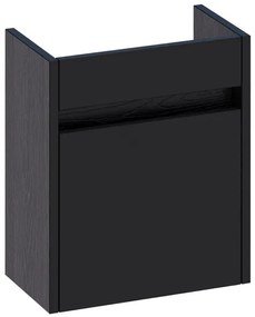 BRAUER Nexxt Fonteinonderkast - 40x45x22cm - 1 rechtsdraaiende deur - greep - MFC - black wood FO-NXRBW