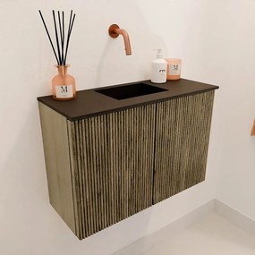 Mondiaz Joya 60cm toiletmeubel dusk met wastafel faye midden zonder kraangat urban