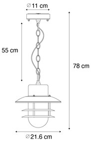 Buitenlamp Industriële hanglamp roestbruin IP44 - Shell Industriele / Industrie / Industrial E27 IP44 Buitenverlichting rond