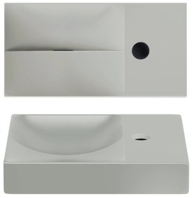 Clou Vale keramische fontein 38cm met kraangat rechts grijs mat