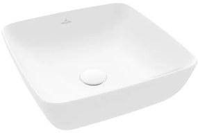 Villeroy & Boch Artis opzetwastafel vierkant 41x41x12.5cm Ceramic+ zonder kraangat zonder overloop stone white 417841RW