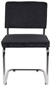 Zuiver Ridge Rib Eetkamerstoel Ribstof Zwart