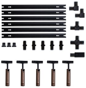 Modern railsysteem met 5 spots donker brons 1-fase GU10 35mm - Iconic Jeana Luxe