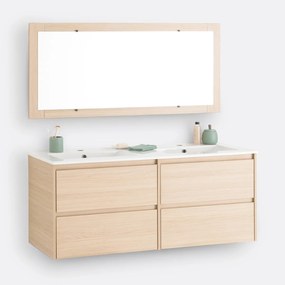 Wandmeubel voor wwastafel + spiegel L120cm, Nirio
