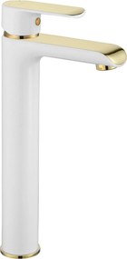 Wastafelkraan Rea Bloom White/Gold High