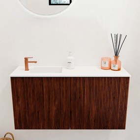 Mondiaz Joya 80cm toiletmeubel ruby met wastafel faye links 1 kraangat talc