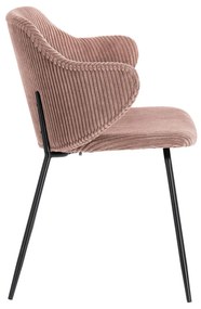 Kave Home Suanne Corduroy Roze Eetkamerstoel