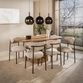 Beige Eetkamerstoel Met Ronde Zitting