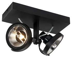 Moderne Spot / Opbouwspot / Plafondspot zwart 2-lichts - Master 111 Modern GU10 Binnenverlichting Lamp