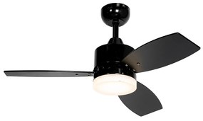 Plafondventilator met lamp voor buiten zwart incl. LED met afstandsbediening IP44 - Toledo Modern IP44 Buitenverlichting rond