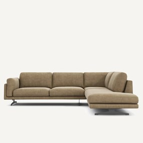 Hoekbank van stonewashed fluweel, CÉSAR